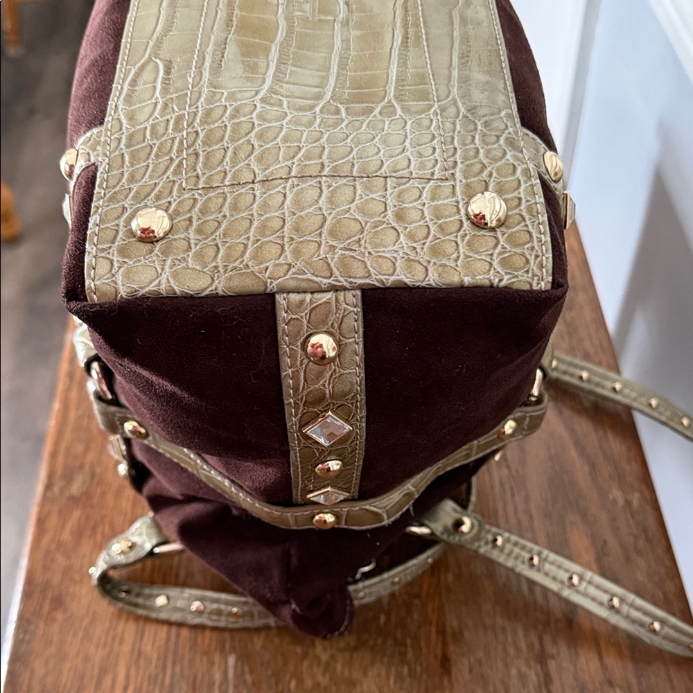 Kathy Van Zeeland Brown Bronze Embellished Shoulder Tote with Charms! - Picture 8 of 15